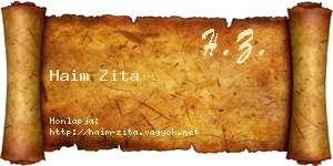 Haim Zita névjegykártya