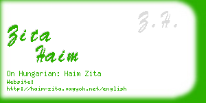zita haim business card